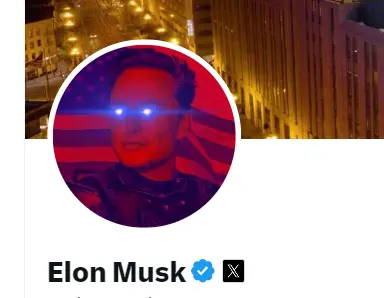 马斯克更换 X 平台头像为“激光眼”图片