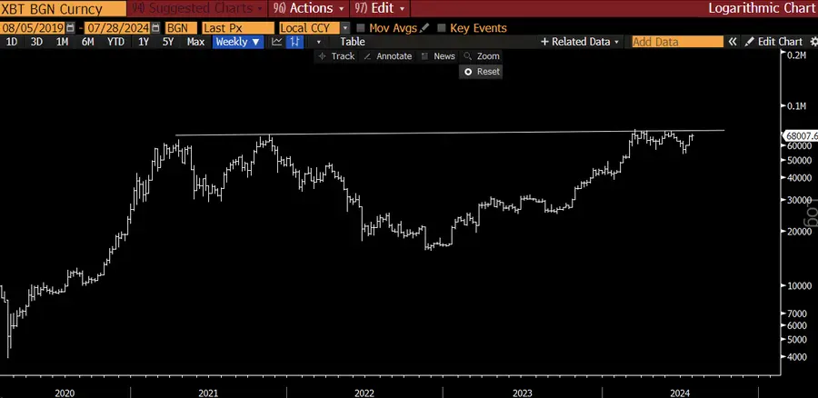 Real Vision 创始人：比特币将突破杯柄形态，并进入香蕉区间