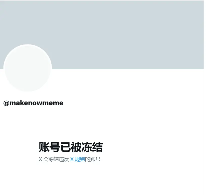 MEME 币发行平台 makenow.meme 官推因违法规则被冻结