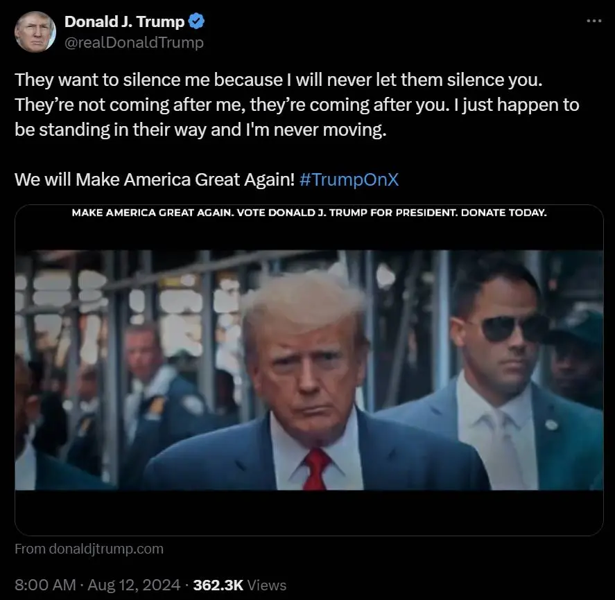 特朗普重返 X 平台，但新推文处于“搜索可见”状态