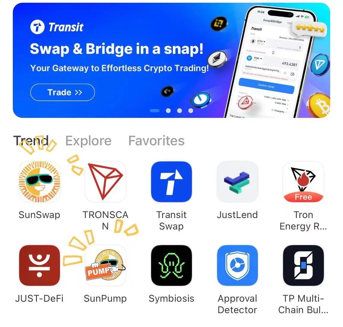 SunPump Beta 론칭 첫날, TokenPocket Dapp 구역 인기 순위에 진입