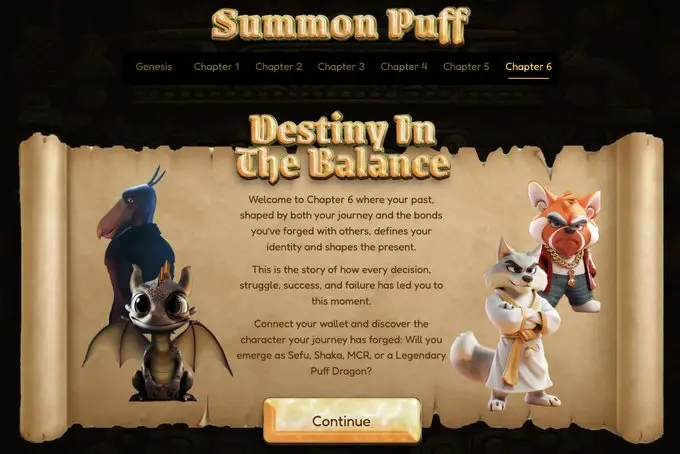 Puff: 제6장 "균형의 운명"이 열렸습니다