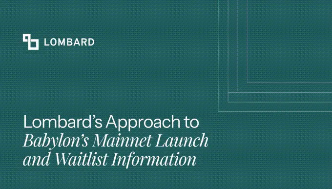 Lombard 오늘 메인넷에서 내부 테스트 버전을 출시했습니다