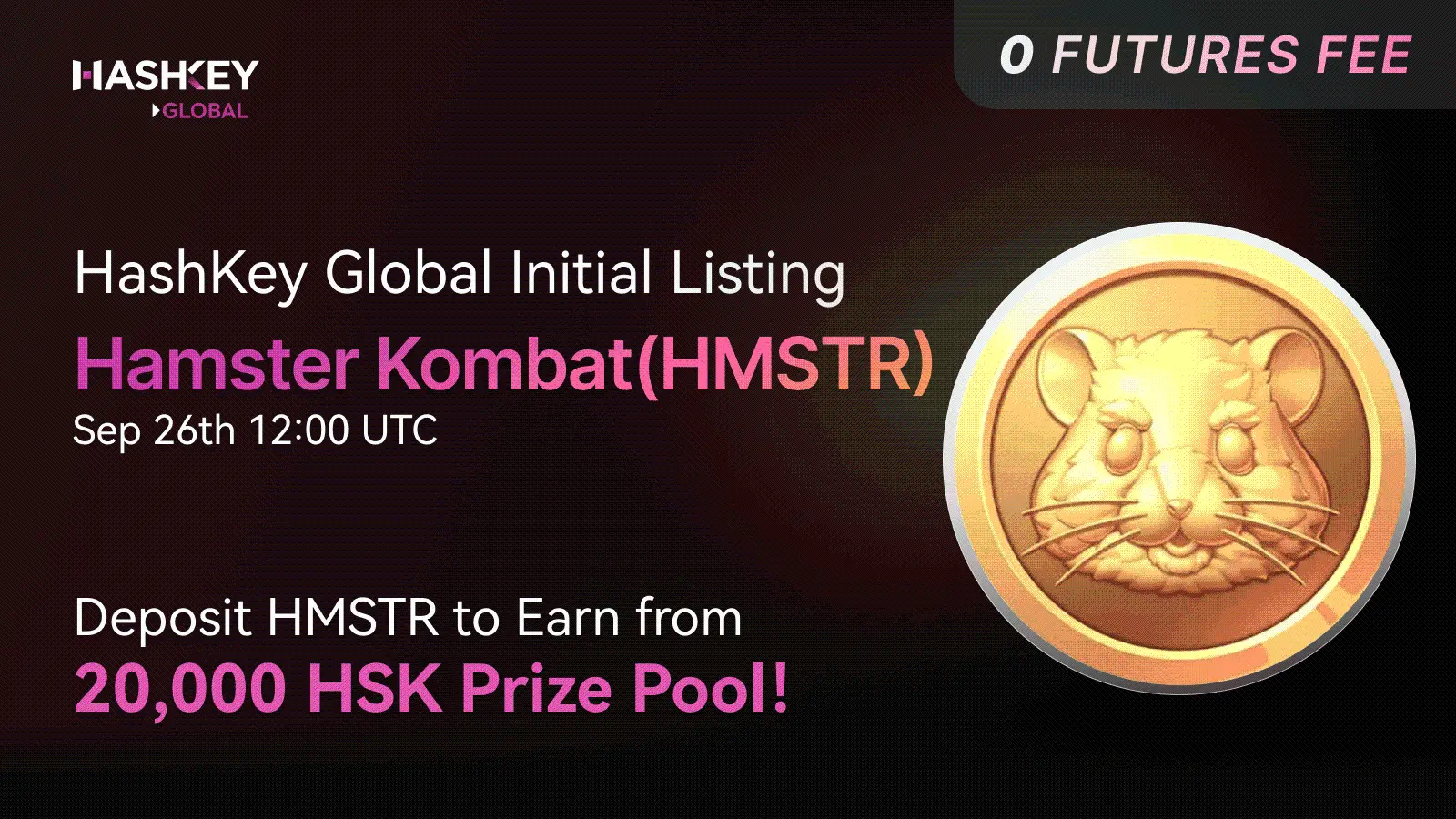 HashKey Global 全新上线 Hamster Kombat (HMSTR)，充值瓜分 20,000 HSK 奖池