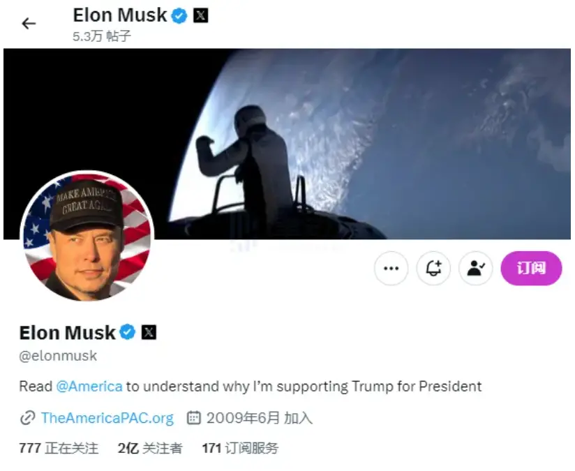 Musk changes Twitter profile picture to a personal photo with elements of the U.S. election