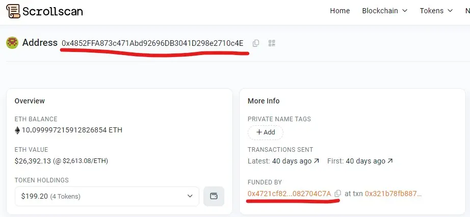 エアドロップ前夜、Scrollチームのアドレスにはどれだけのポイントがあるのか?