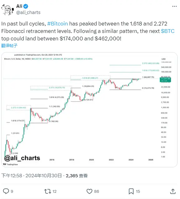 Cryptanalysis Expert: The next Bitcoin peak may be between $174,000 and $462,000