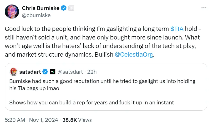 Placeholder 파트너: 지금까지 TIA의 보유를 줄인 적이 없으며, 계속해서 상승세를 보고 있습니다