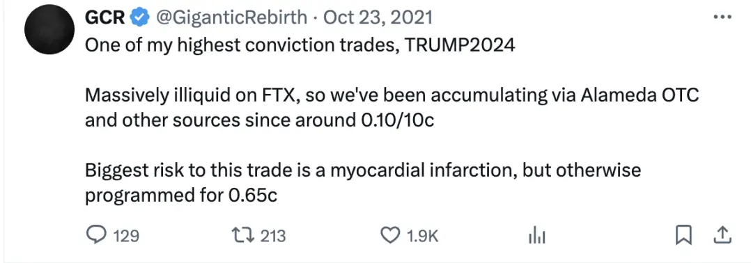 GCR returns after six months, reviewing his trading logic that earned 7 times in three years betting on Trump