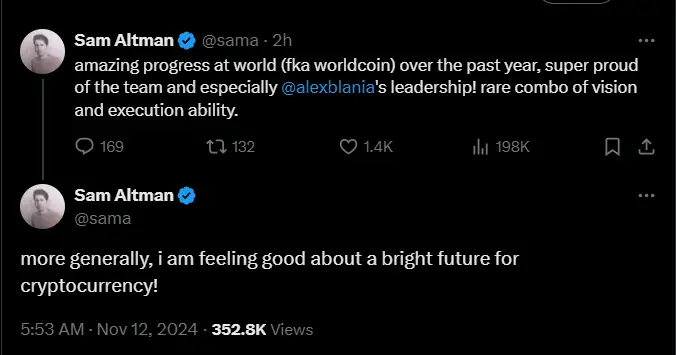 OpenAIのCEO：私は暗号通貨の明るい未来に自信を持っています