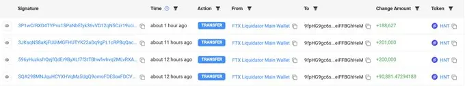 데이터: FTX 청산 주소가 CEX로 440만 달러 HNT를 전송했습니다