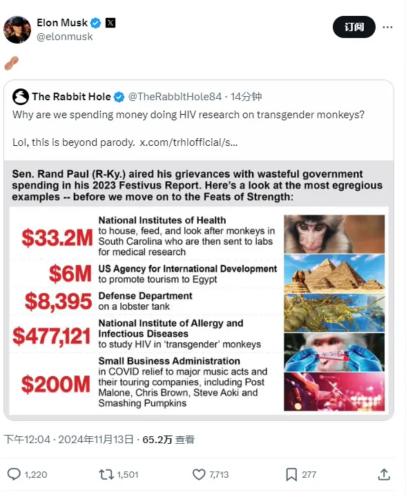 Musk's X platform uses the "peanut" emoji again