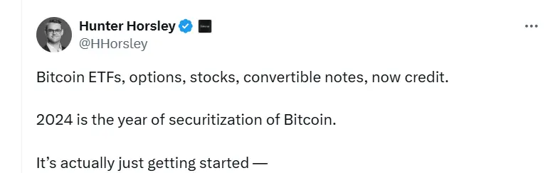 Bitwise CEO：2024 是 BTC 證券化的一年