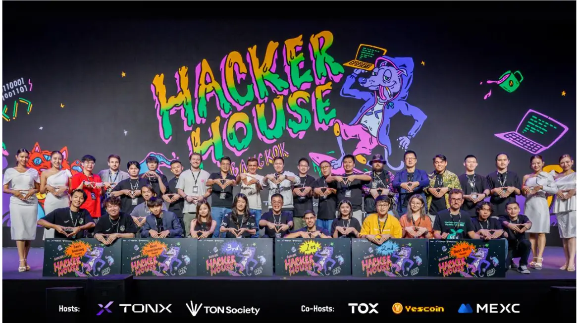 The TON Hacker House in Bangkok has successfully concluded, with TONX collaborating with 300 global developers to create 70 innovative projects