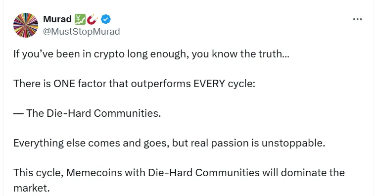 Murad：鉄板コミュニティを持つMemeコインが市場を支配する