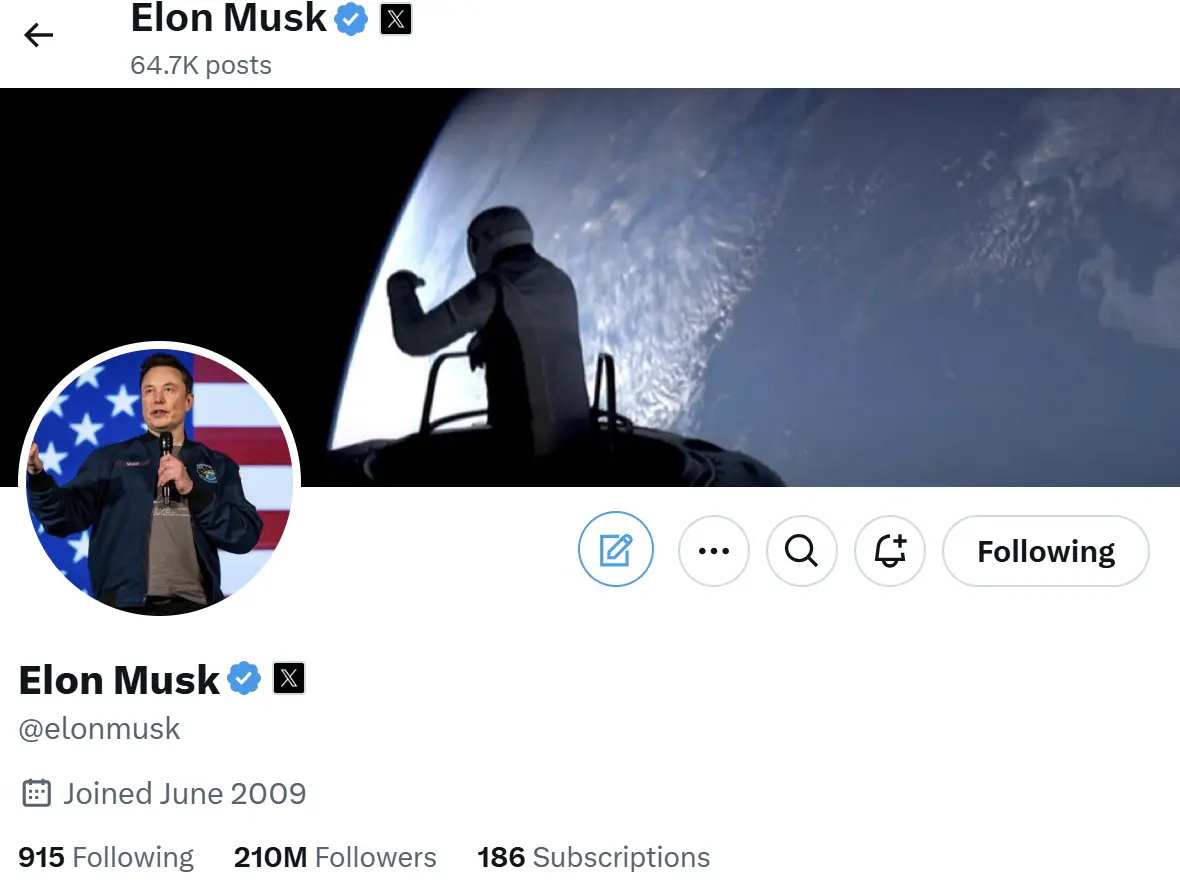 馬斯克已將 X 平台暱稱改回 “Elon Musk”