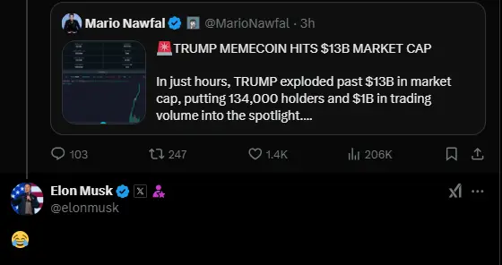 머스크가 "웃다 울다" 이모티콘으로 TRUMP FDV 130억 달러에 응답했다