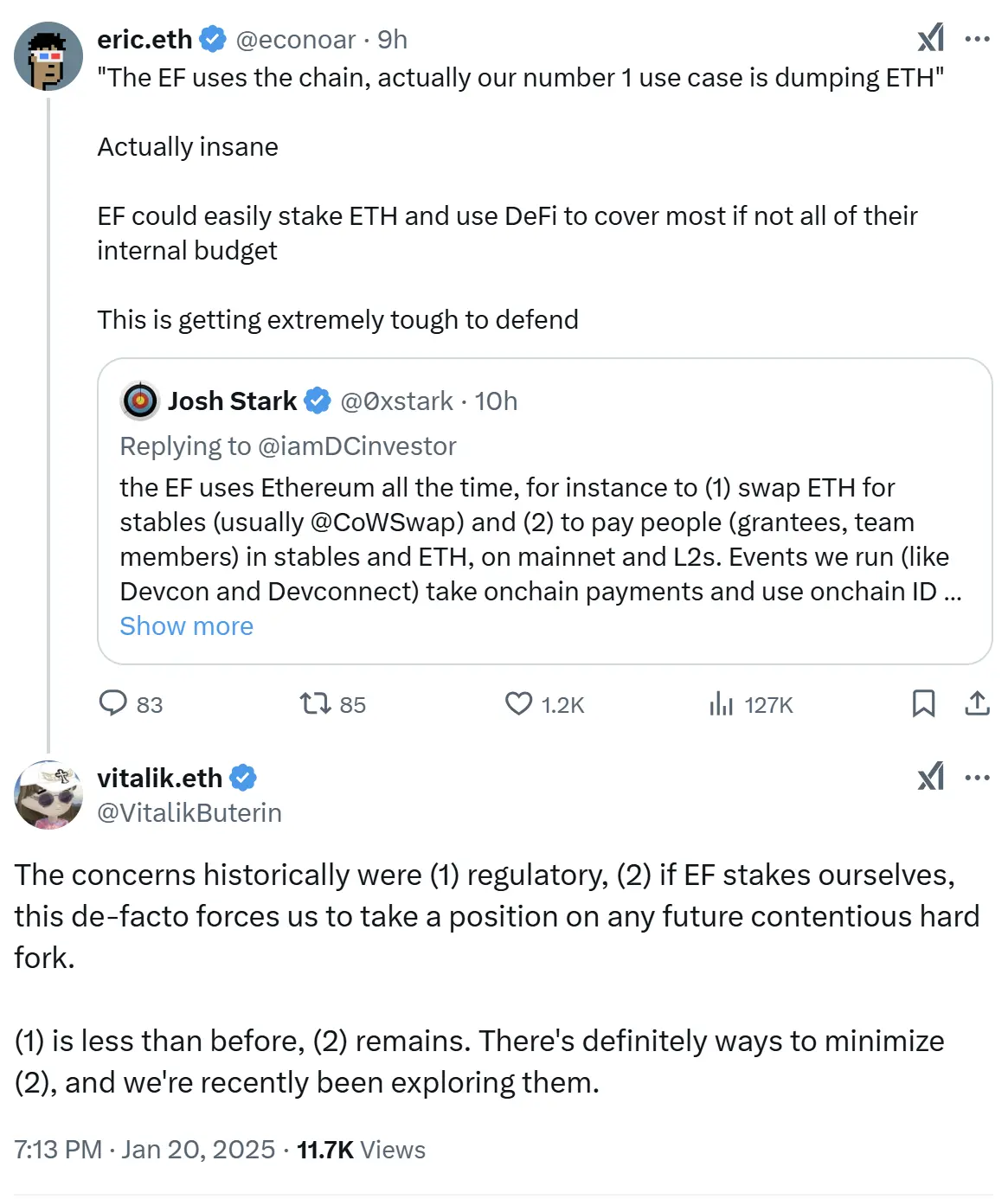 Vitalik：イーサリアム財団は、ETHのステーキングに関する問題の解決策を模索しています。