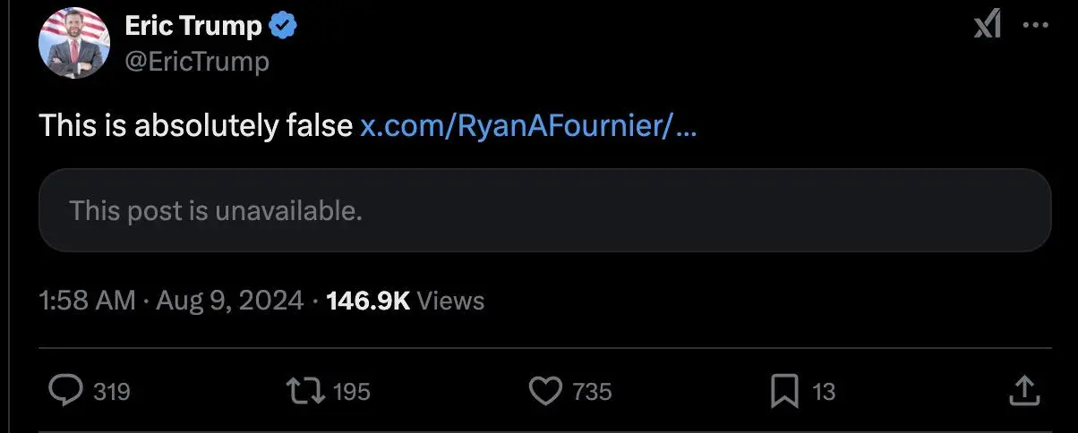 “保鏢幣”詐騙？特朗普知名鐵粉Ryan Fournier陷MEME代幣欺詐風波