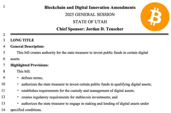 Utah state lawmakers propose strategic Bitcoin reserve legislation