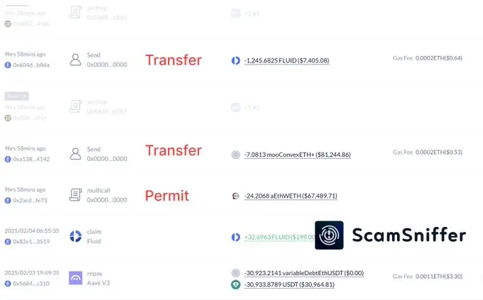 Scam Sniffer：某用户签署钓鱼签名后损失超 15.6 万美元加密资产