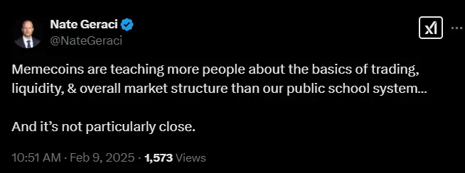 The ETF Store 总裁：相比公立学校，Memecoins 在向更多人传授金融交易知识