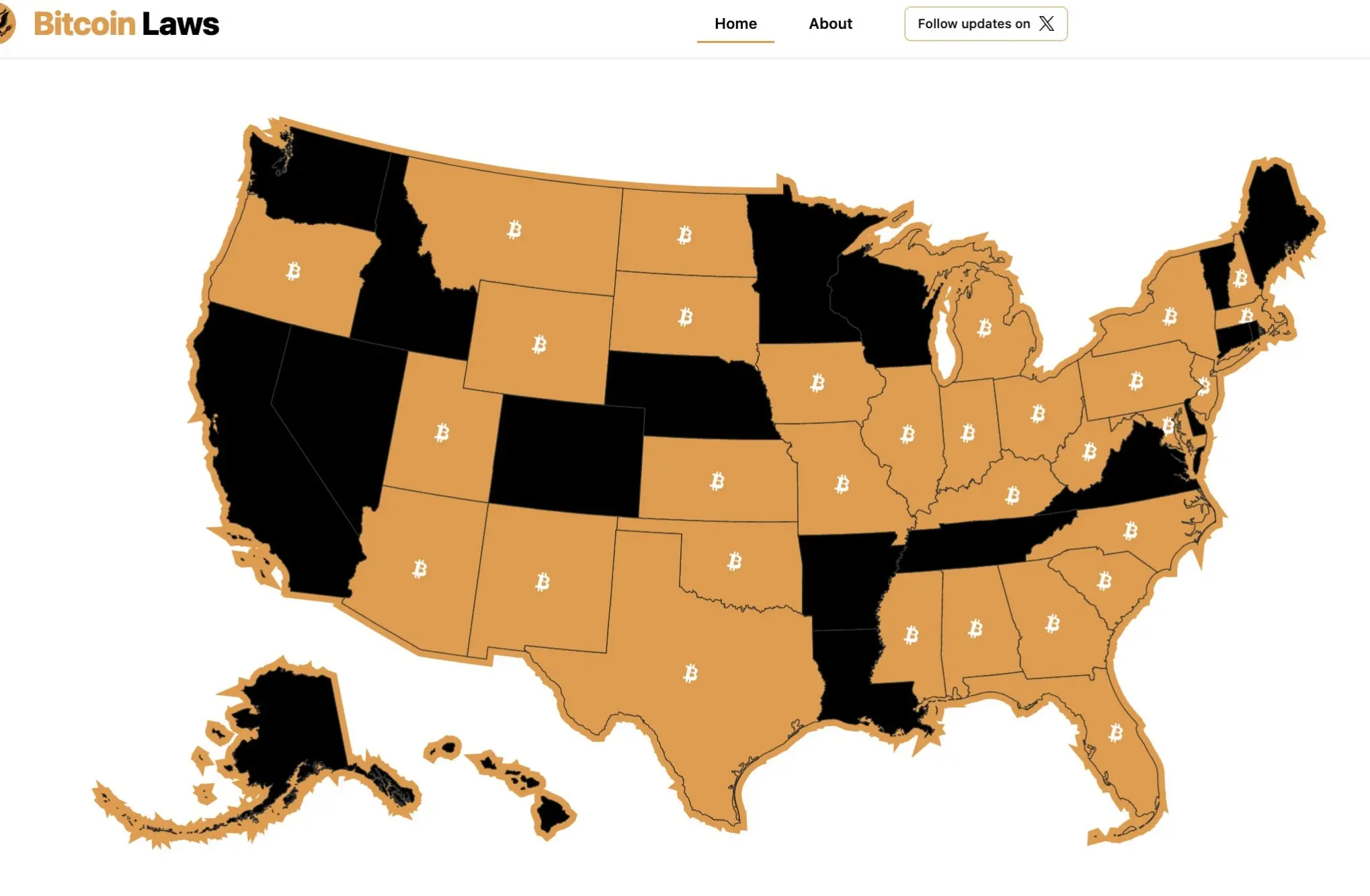 當前美國共有 32 個州推出比特幣和數字資產法案
