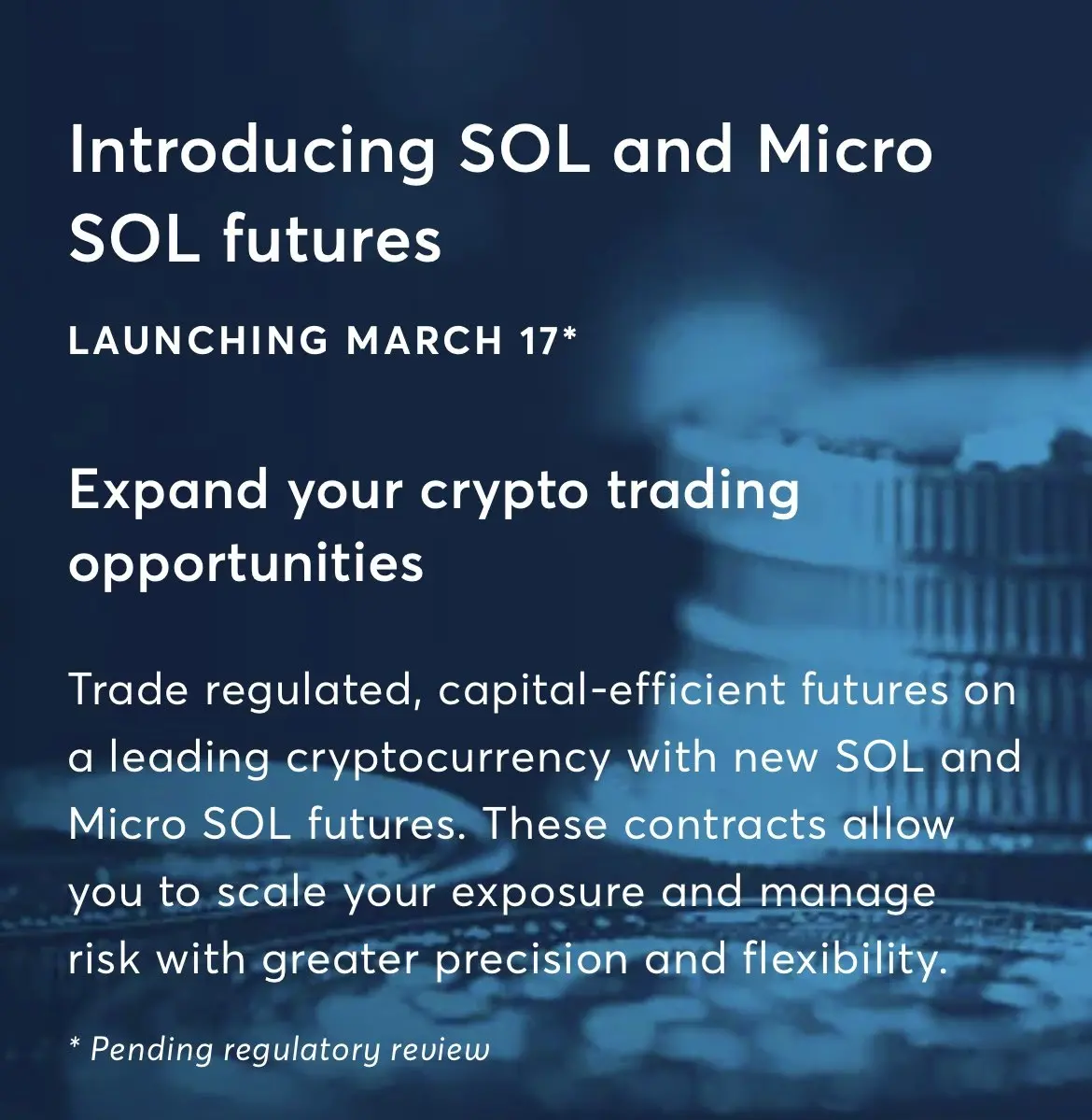 芝商所は3月17日にマイクロSOL先物（Micro SOL）を同時に導入する予定です。