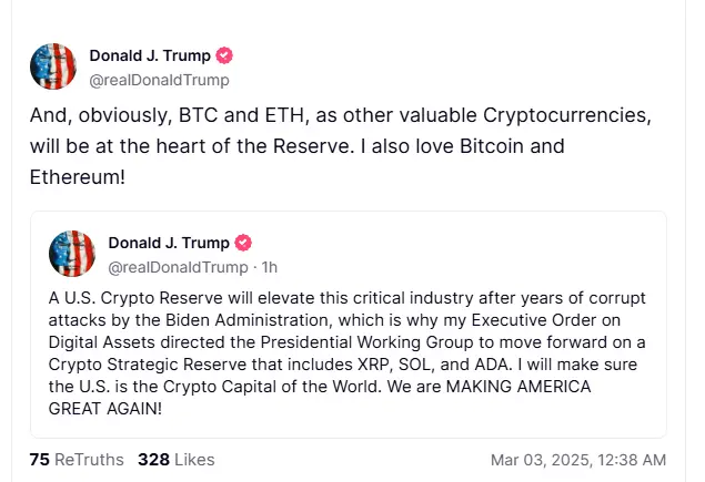 Trump Announces Cryptocurrency Reserve Plan: 5 Assets Selected, but Faces "Advertising Space" Doubts, Implementation Uncertainty