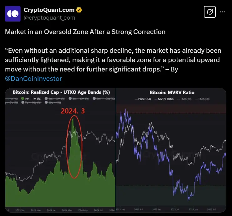 CryptoQuant Analyst: The crypto market has entered the oversold zone after a significant correction