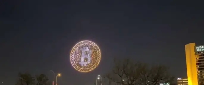 Gemini deployed 1,000 drones to form the largest Bitcoin symbol in history over Texas