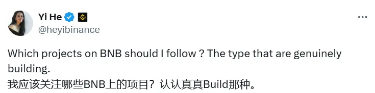 何一寻求关注 BNB 项目，并征询社区意见