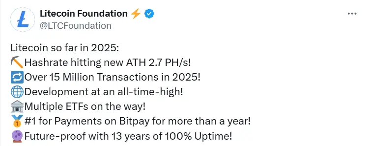 萊特幣基金會：多隻 Litecoin ETF 即將面世