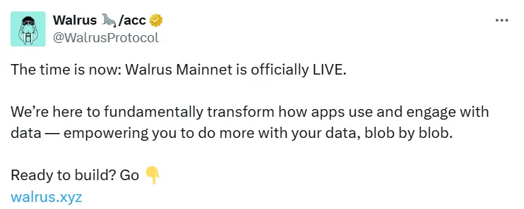 Walrus：主网已正式上线