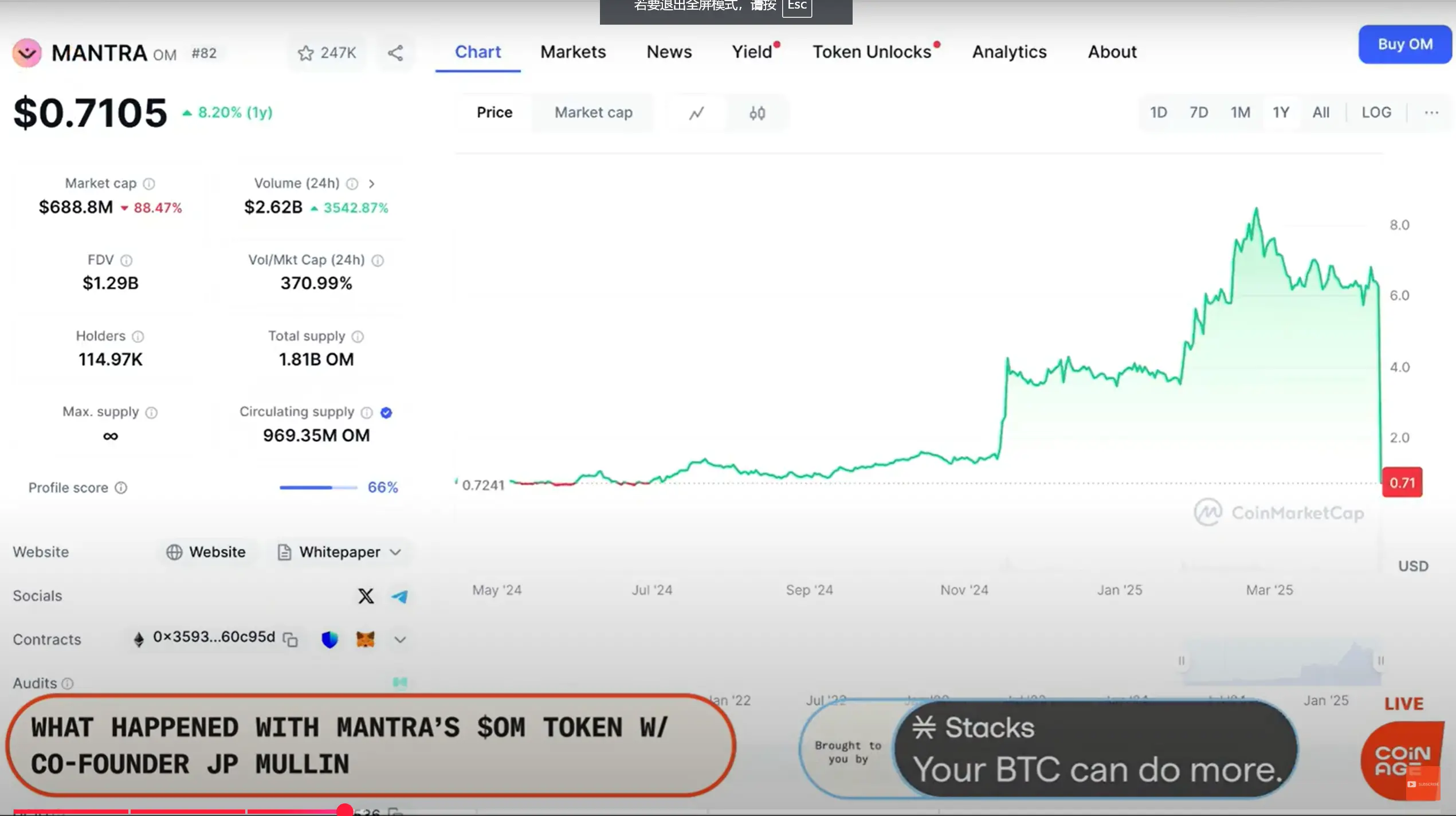 Mantra 联合创始人揭秘:50 亿美元 OM 代币崩盘,真成“Luna 2.0”?