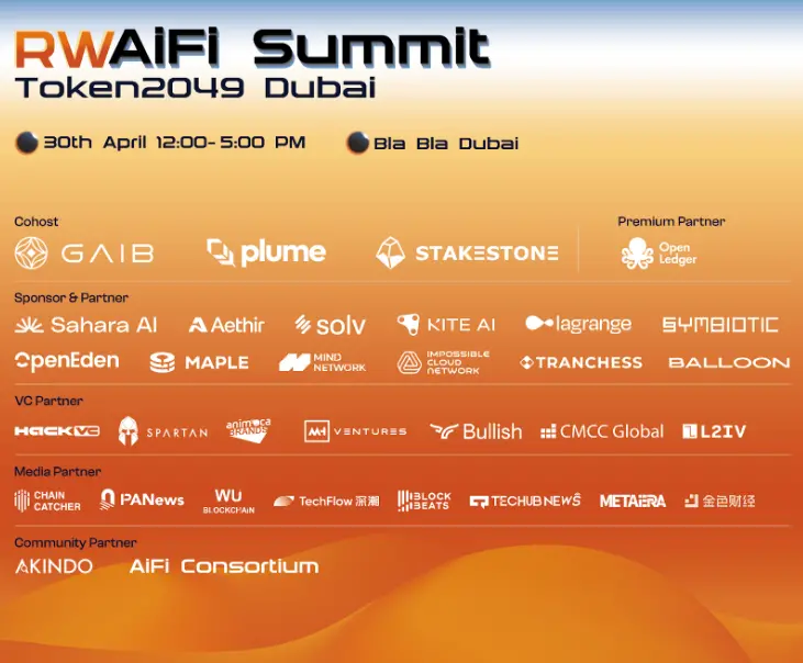 The RWAiFi Summit Dubai is about to open | GAIB, Plume, and StakeStone discuss the new era of AI x RWA x DeFi