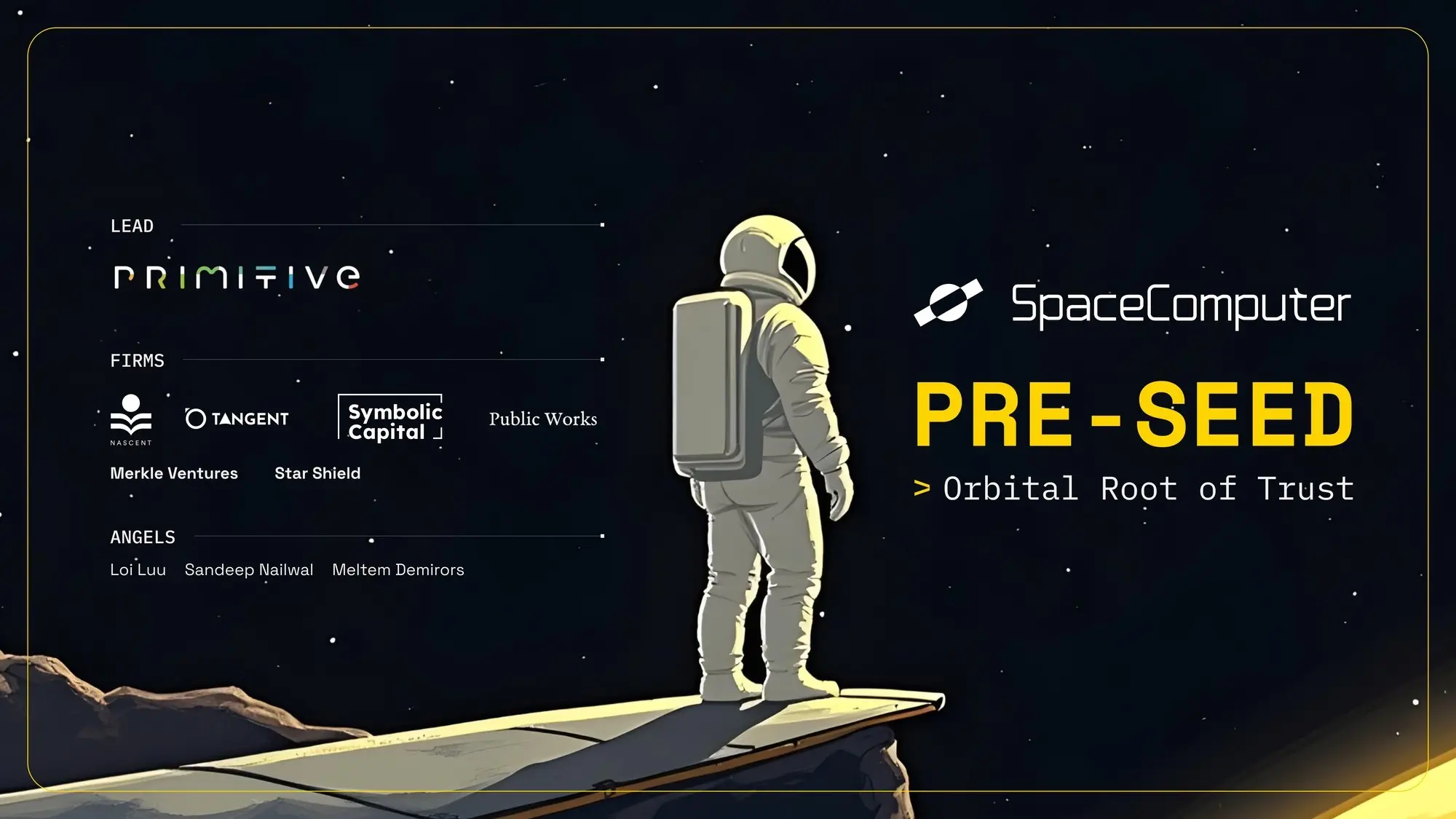 基于卫星技术的区块链验证层 SpaceComputer 完成 Pre-seed 轮融资，Primitive 领投