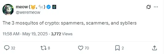 Jupiter 공동 창립자: 암호화 분야의 세 가지 "모기"는 스팸 발송자, 사기꾼 및 마녀 행위자입니다