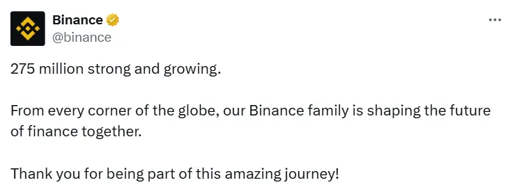 コインセキュリティボールの登録ユーザー数は2.75億に達しました。