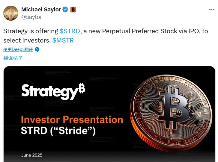 マイケル・セイラー：戦略は特定の投資家に永続的優先株STRDを提供します。