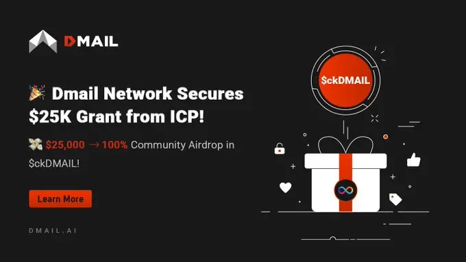 Dmail Network has received official funding from ICP, and the $ckDMAIL airdrop is about to launch