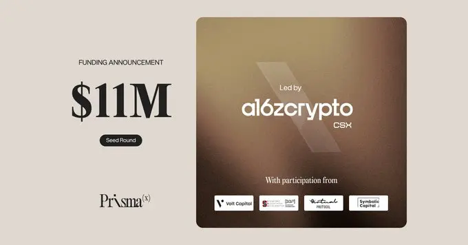 机器人智能平台 PrismaX 完成 1100 万美元种子轮融资，a16z 领投