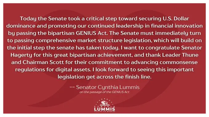 美国参议院通过《GENIUS法案》