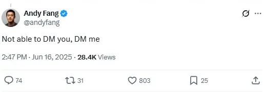 美国最大外卖平台 DoorDash CTO 在 X 平台回应 Base 联创 Jesse 关于稳定币的提议