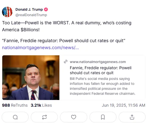 트럼프: 파월은 최악이다, 그는 정말 바보다