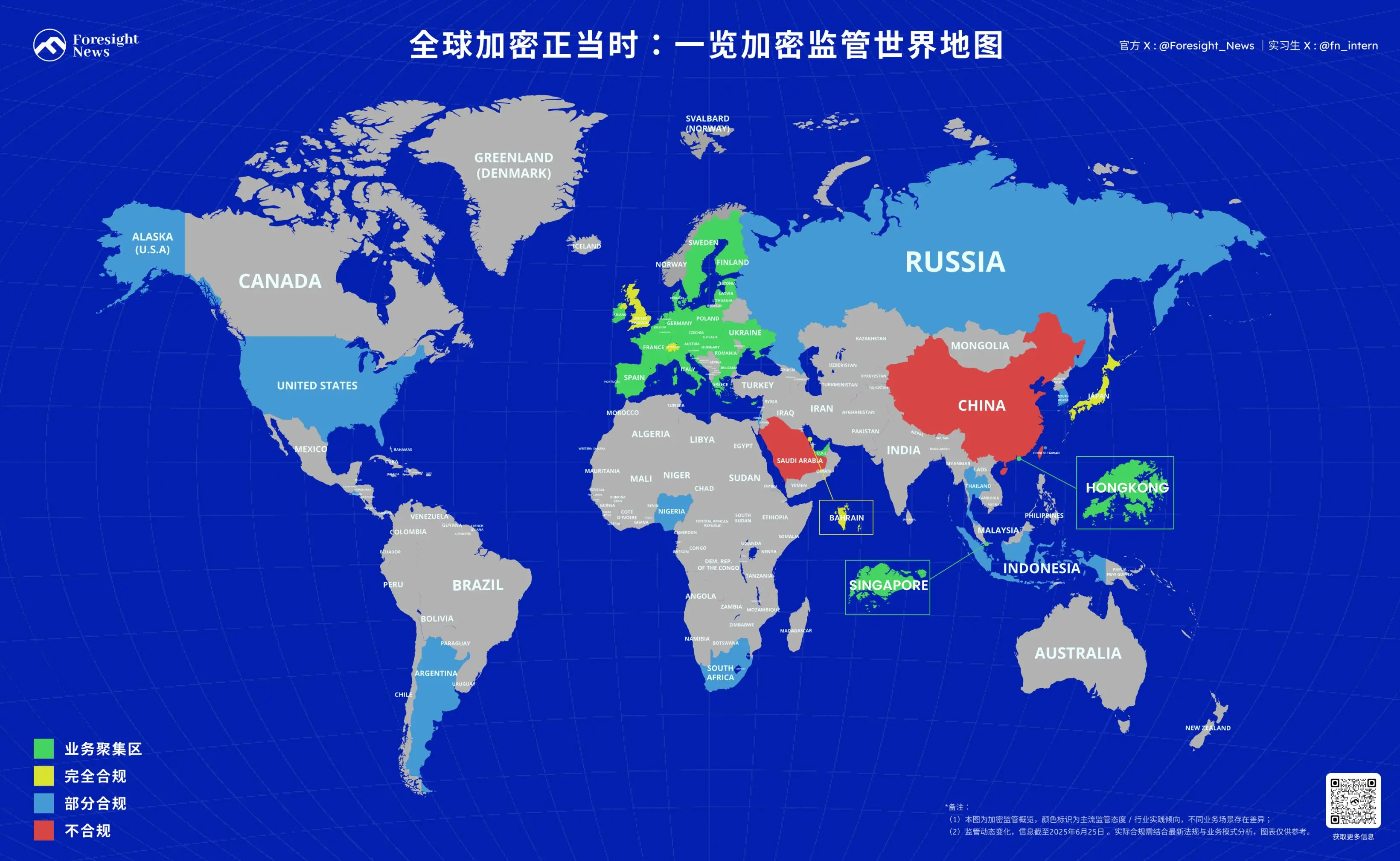 加密监管世界地图：全球 20+ 司法管辖区政策与演变趋势