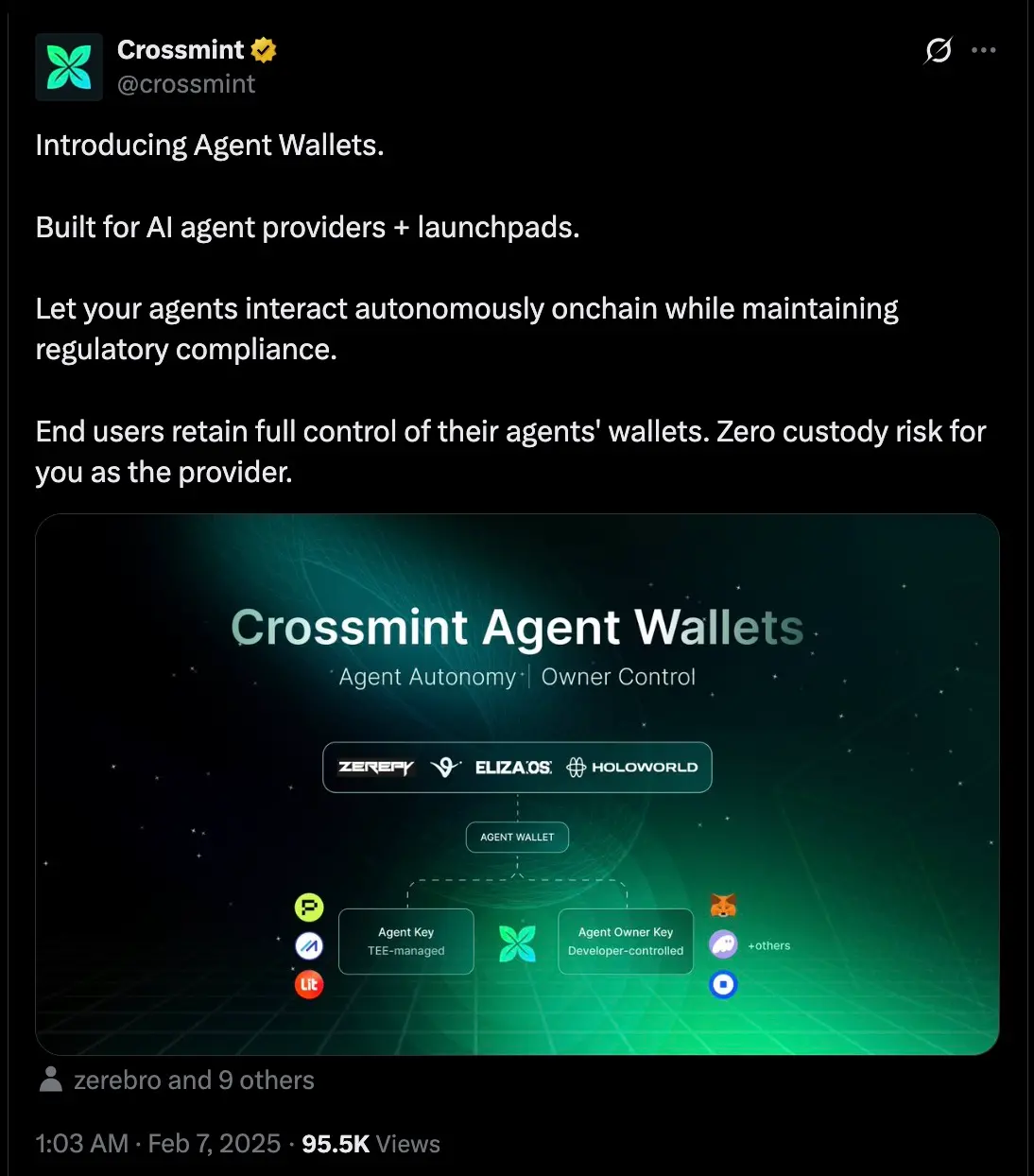 CrossmintがAgent Walletsを発表
