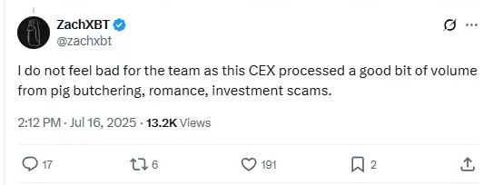 ZachXBT：BigONEは大量の詐欺関連取引を処理していた