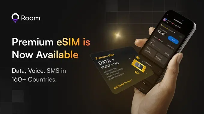 Roam Premium eSIM 实现 5G 通话短信全覆盖，App 新增“观看广告赚奖励”功能
