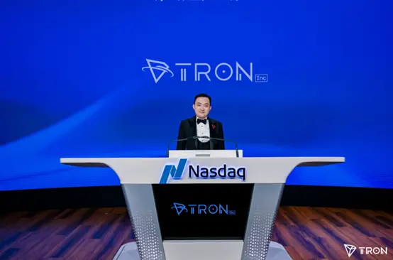 孙宇晨现身 TRON.Inc 更名敲钟仪式
